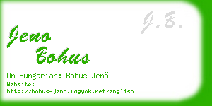 jeno bohus business card