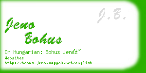 jeno bohus business card
